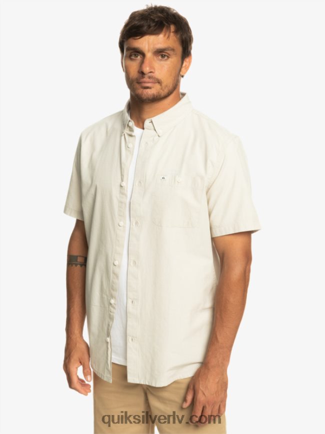 vīriešiem Quiksilver winfall krekls ar īsām piedurknēm plaza taupe 88064R381