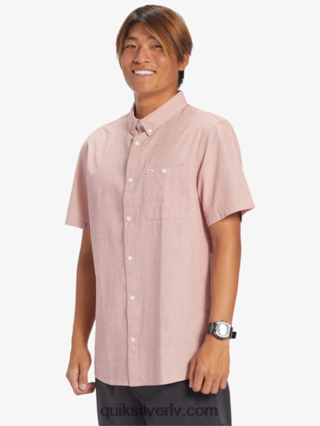 vīriešiem Quiksilver winfall krekls ar īsām piedurknēm sarkanais okers 88064R379