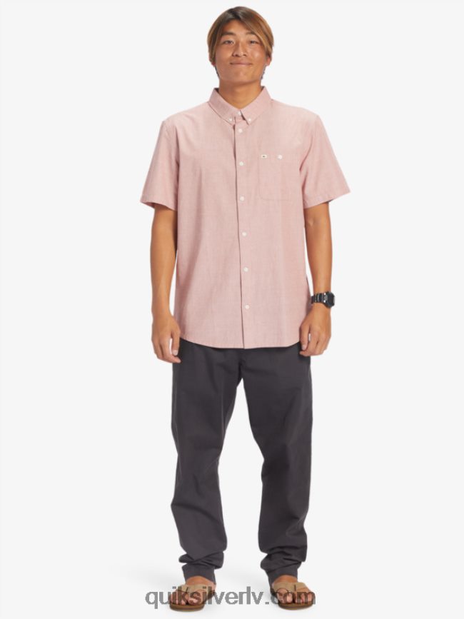 vīriešiem Quiksilver winfall krekls ar īsām piedurknēm sarkanais okers 88064R379