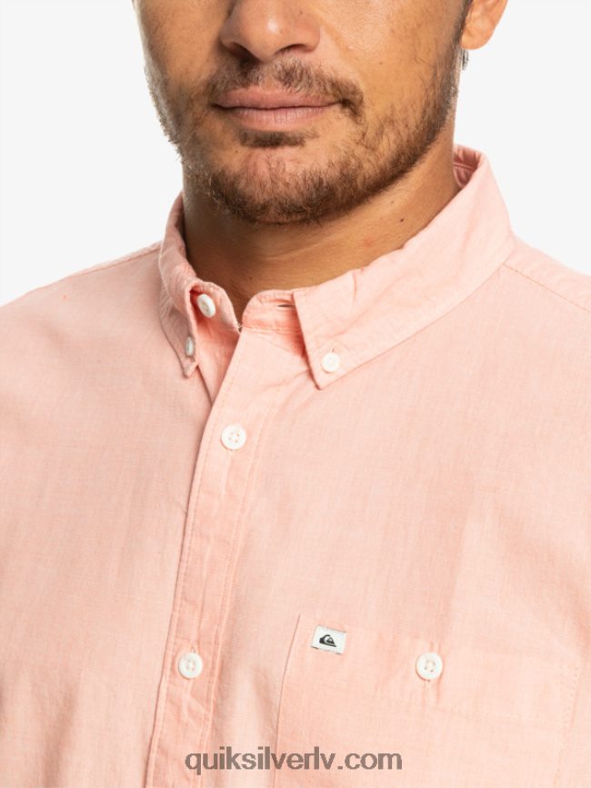 vīriešiem Quiksilver winfall krekls ar īsām piedurknēm svaigs lasis 88064R380