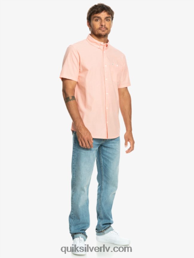 vīriešiem Quiksilver winfall krekls ar īsām piedurknēm svaigs lasis 88064R380