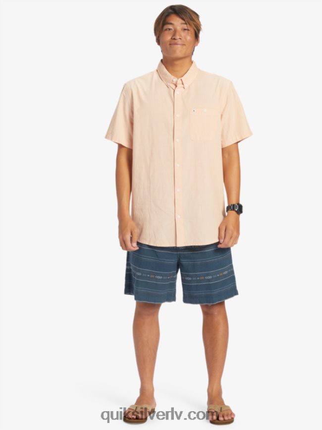 vīriešiem Quiksilver winfall krekls ar īsām piedurknēm vara iedegums 88064R378