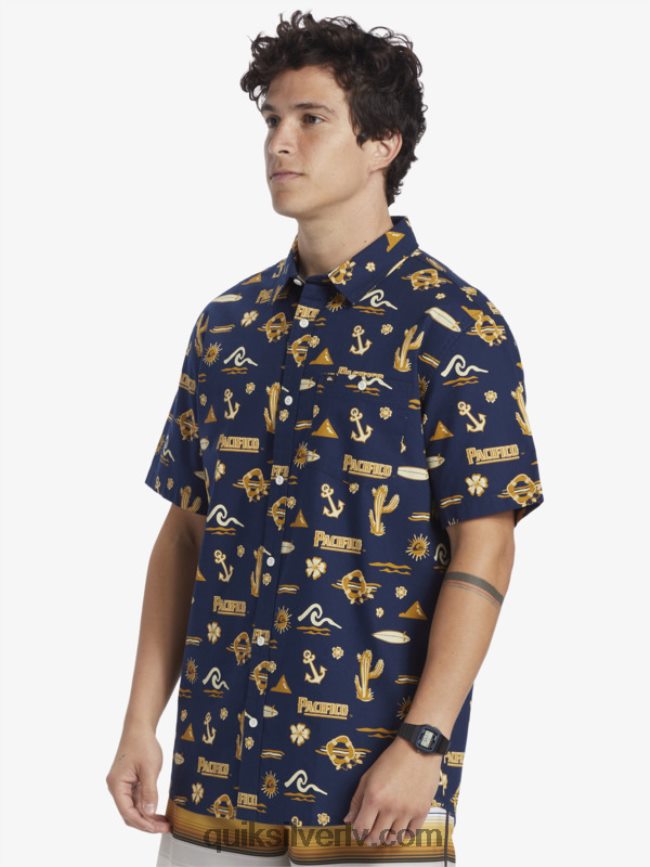 vīriešiem Quiksilver x Pacifico krekls ar īsām piedurknēm jūras žakete 88064R15