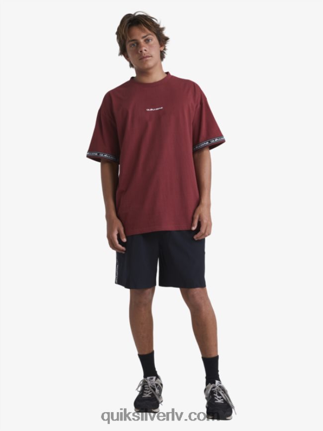 vīriešiem Quiksilver x Stab 90. gadu t-krekls rubīna vīns 88064R1864