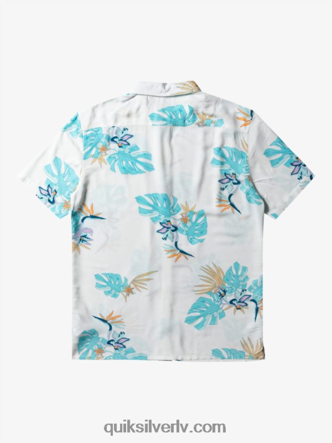 vīriešiem Quiksilver ziedu krekls ar īsām piedurknēm sniegbalts ziedu ss 88064R650