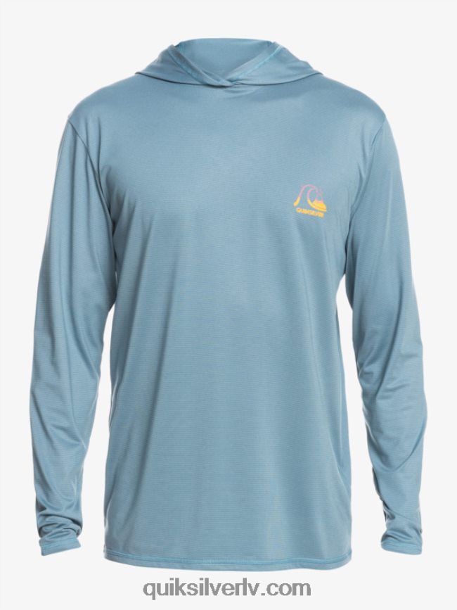 vīriešiem Quiksilver Dredge ar kapuci garām piedurknēm upf 50 sērfošanas tee provinces zilie virši 88064R1834