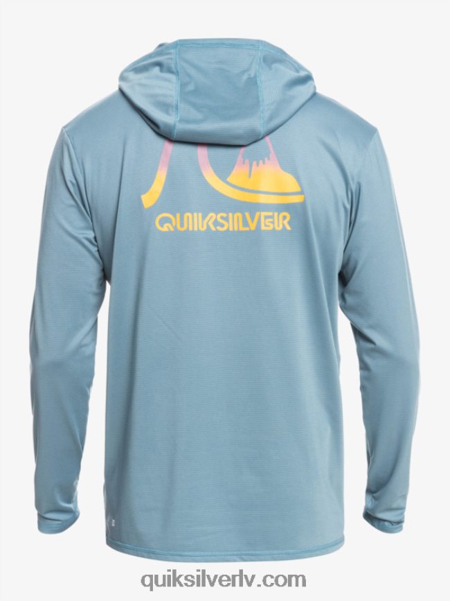 vīriešiem Quiksilver Dredge ar kapuci garām piedurknēm upf 50 sērfošanas tee provinces zilie virši 88064R1834