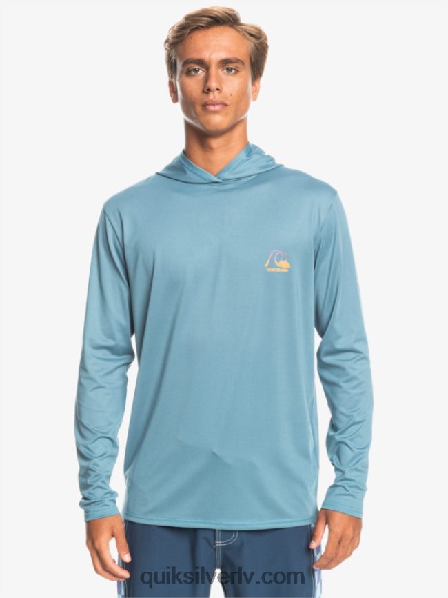 vīriešiem Quiksilver Dredge ar kapuci garām piedurknēm upf 50 sērfošanas tee provinces zilie virši 88064R1834