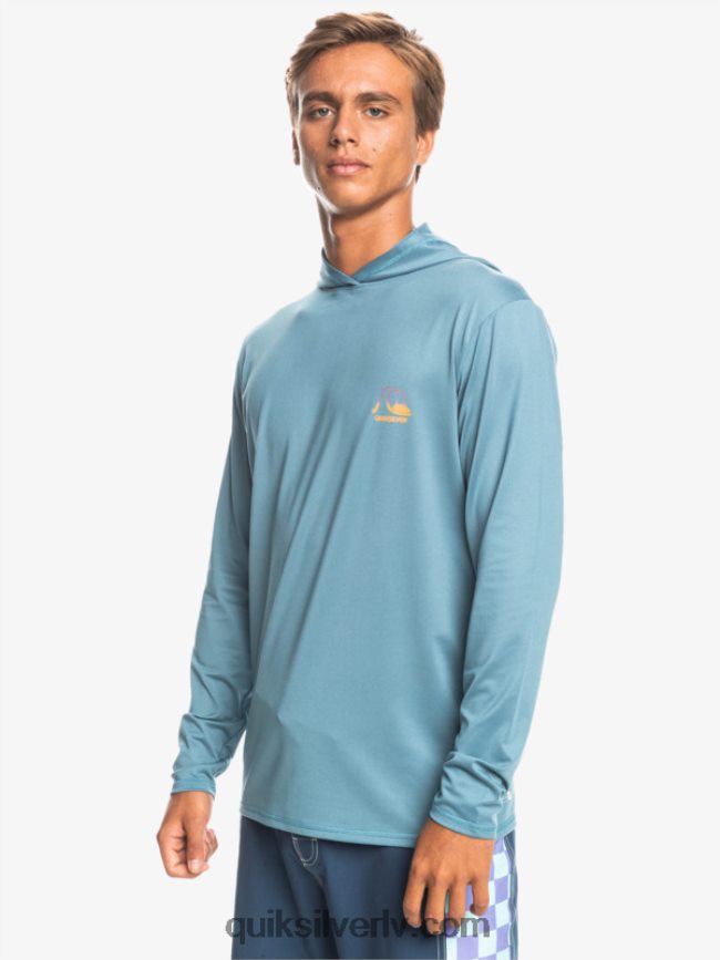 vīriešiem Quiksilver Dredge ar kapuci garām piedurknēm upf 50 sērfošanas tee provinces zilie virši 88064R1834