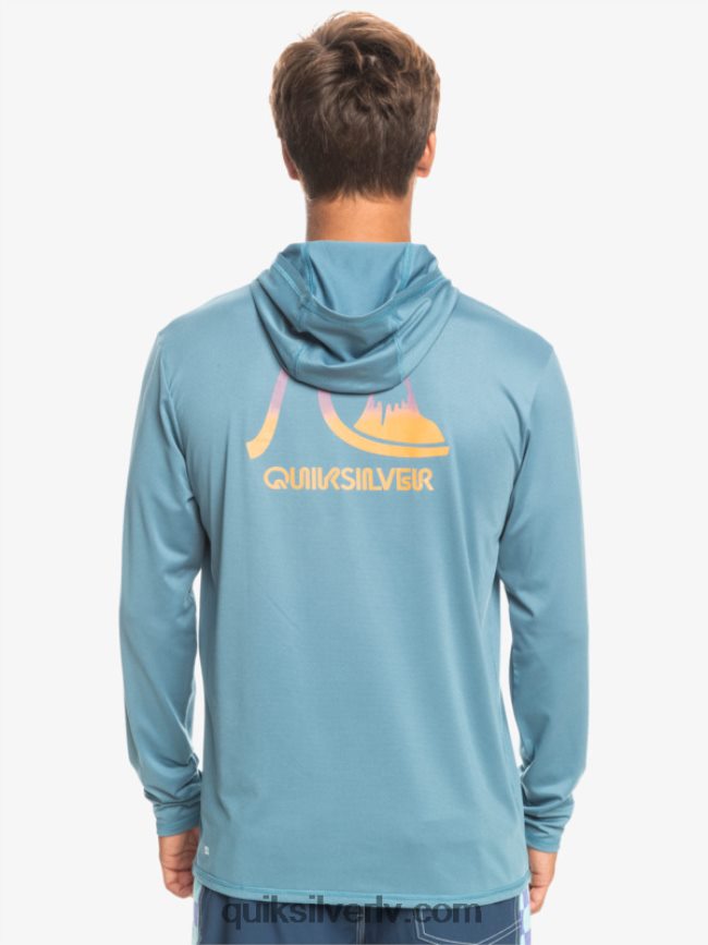 vīriešiem Quiksilver Dredge ar kapuci garām piedurknēm upf 50 sērfošanas tee provinces zilie virši 88064R1834