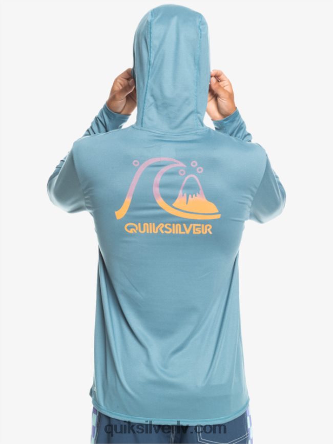 vīriešiem Quiksilver Dredge ar kapuci garām piedurknēm upf 50 sērfošanas tee provinces zilie virši 88064R1834