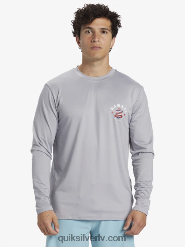 vīriešiem Quiksilver Hawaii honorāra upf 50 sērfošanas t-ka ar garām piedurknēm slapjš slapjš 88064R925