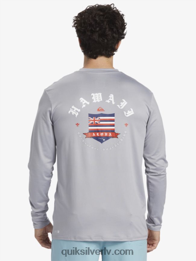 vīriešiem Quiksilver Hawaii honorāra upf 50 sērfošanas t-ka ar garām piedurknēm slapjš slapjš 88064R925