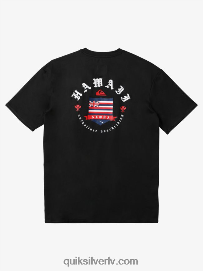 vīriešiem Quiksilver Hawaii honorāra upf 50 sērfošanas t-ka ar īsām piedurknēm melns 88064R1123