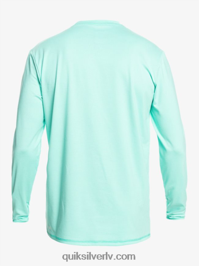 vīriešiem Quiksilver Heritage Heather garām piedurknēm upf 50 sērfošanas tee baseina zaļie virši 88064R1471