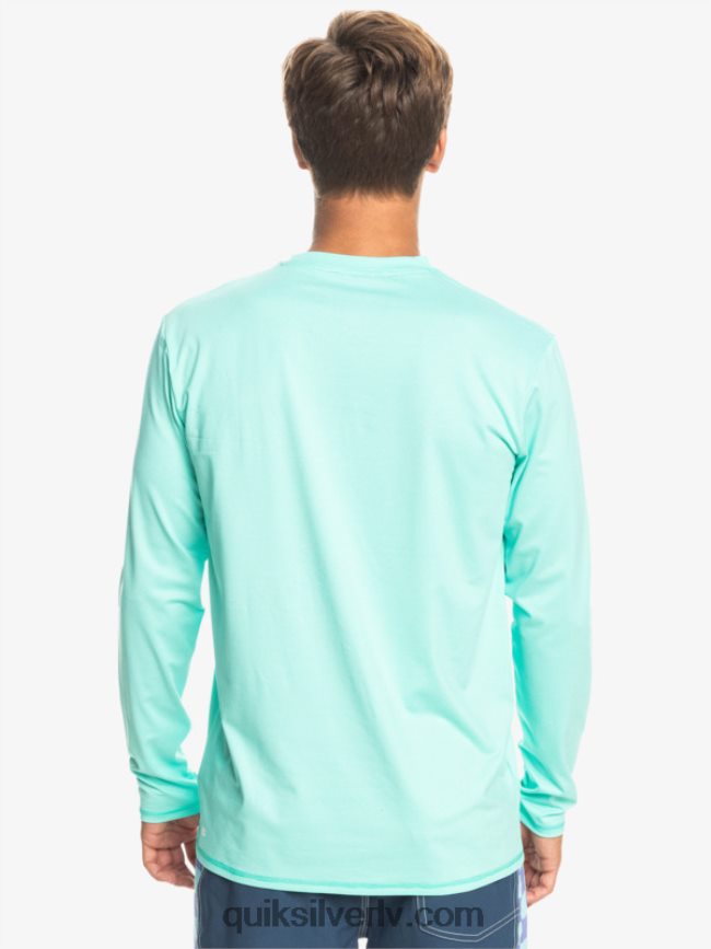 vīriešiem Quiksilver Heritage Heather garām piedurknēm upf 50 sērfošanas tee baseina zaļie virši 88064R1471