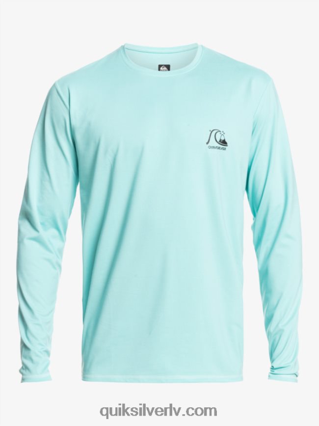 vīriešiem Quiksilver Heritage Heather garām piedurknēm upf 50 sērfošanas tee eņģeļa zils virši 88064R1468