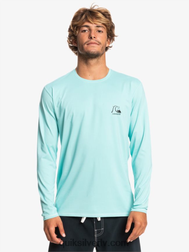vīriešiem Quiksilver Heritage Heather garām piedurknēm upf 50 sērfošanas tee eņģeļa zils virši 88064R1468