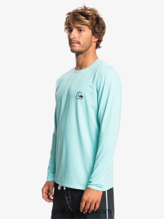 vīriešiem Quiksilver Heritage Heather garām piedurknēm upf 50 sērfošanas tee eņģeļa zils virši 88064R1468