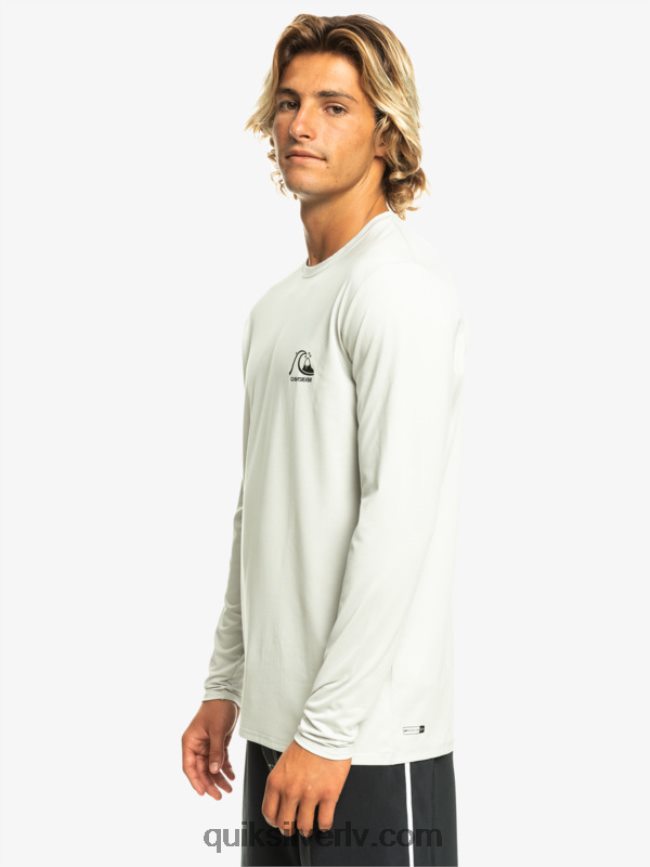 vīriešiem Quiksilver Heritage Heather garām piedurknēm upf 50 sērfošanas tee pelēki violets virši 88064R1469