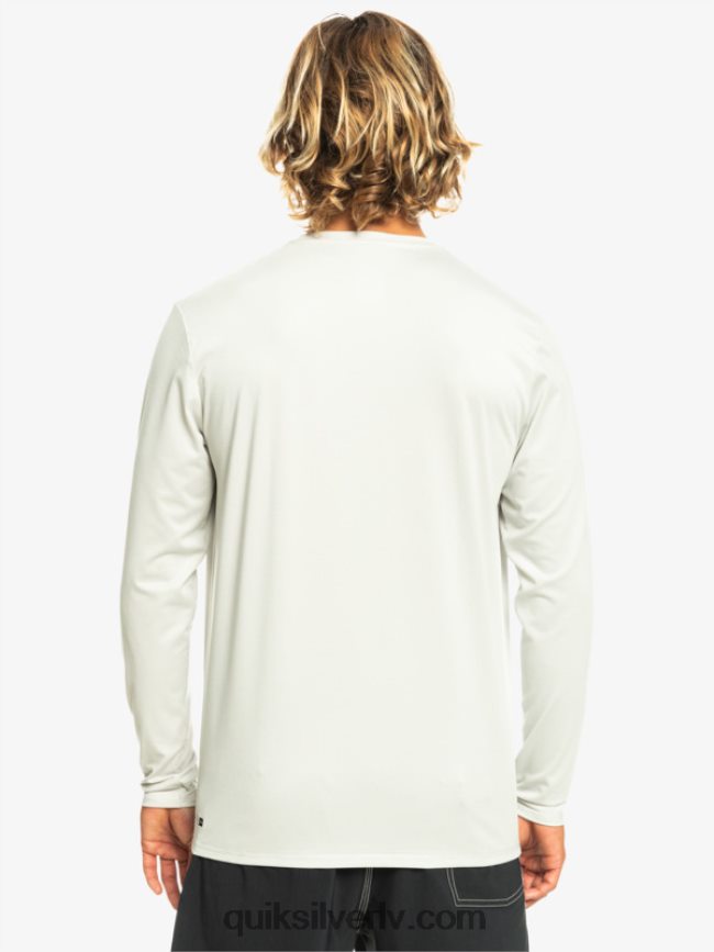 vīriešiem Quiksilver Heritage Heather garām piedurknēm upf 50 sērfošanas tee pelēki violets virši 88064R1469
