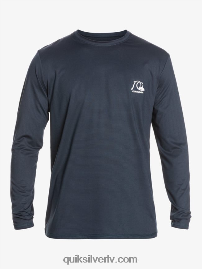 vīriešiem Quiksilver Heritage Heather garām piedurknēm upf 50 sērfošanas tee pusnakts jūras virši 88064R1470