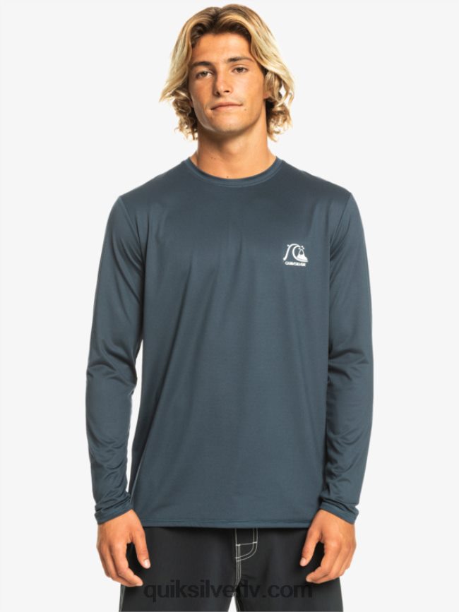 vīriešiem Quiksilver Heritage Heather garām piedurknēm upf 50 sērfošanas tee pusnakts jūras virši 88064R1470