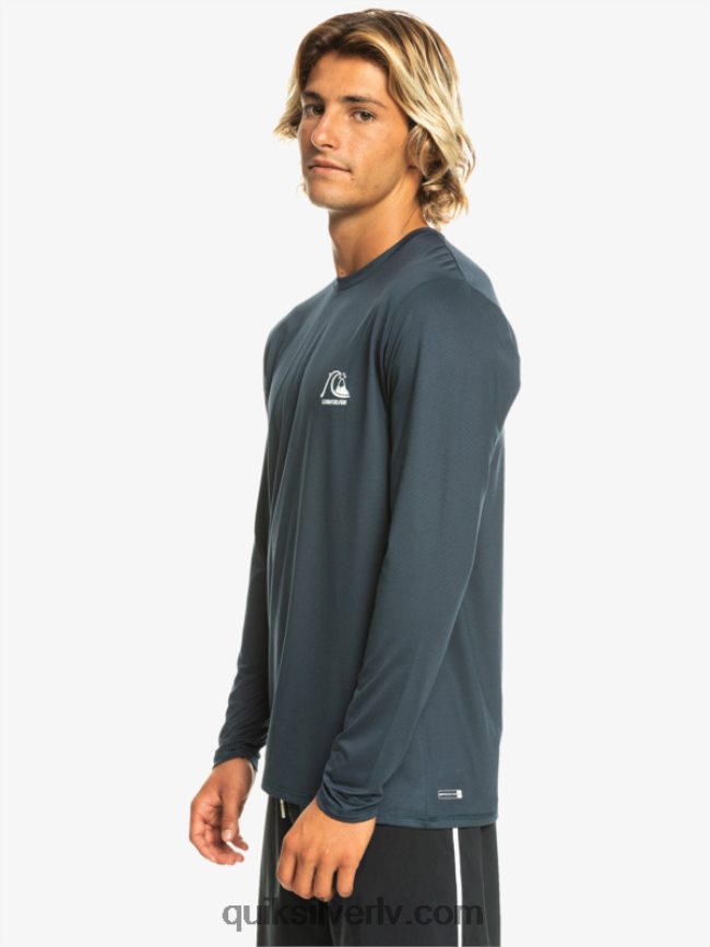 vīriešiem Quiksilver Heritage Heather garām piedurknēm upf 50 sērfošanas tee pusnakts jūras virši 88064R1470