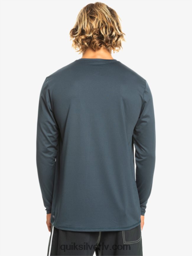 vīriešiem Quiksilver Heritage Heather garām piedurknēm upf 50 sērfošanas tee pusnakts jūras virši 88064R1470
