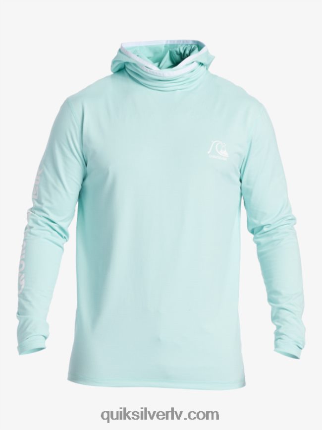 vīriešiem Quiksilver Heritage upf 50 sērfošanas triko ar garām piedurknēm debeszils virši 88064R419