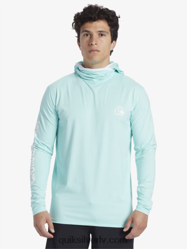 vīriešiem Quiksilver Heritage upf 50 sērfošanas triko ar garām piedurknēm debeszils virši 88064R419