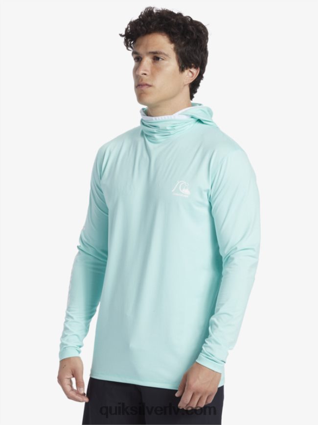 vīriešiem Quiksilver Heritage upf 50 sērfošanas triko ar garām piedurknēm debeszils virši 88064R419