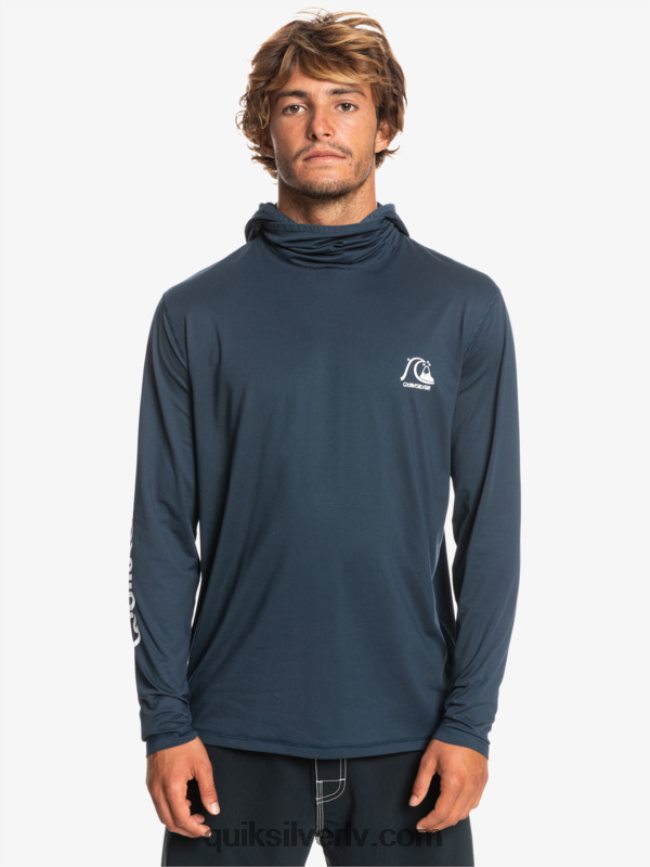 vīriešiem Quiksilver Heritage upf 50 sērfošanas triko ar garām piedurknēm pusnakts jūras virši 88064R417