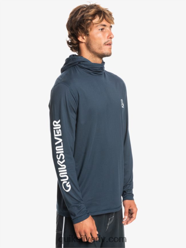 vīriešiem Quiksilver Heritage upf 50 sērfošanas triko ar garām piedurknēm pusnakts jūras virši 88064R417