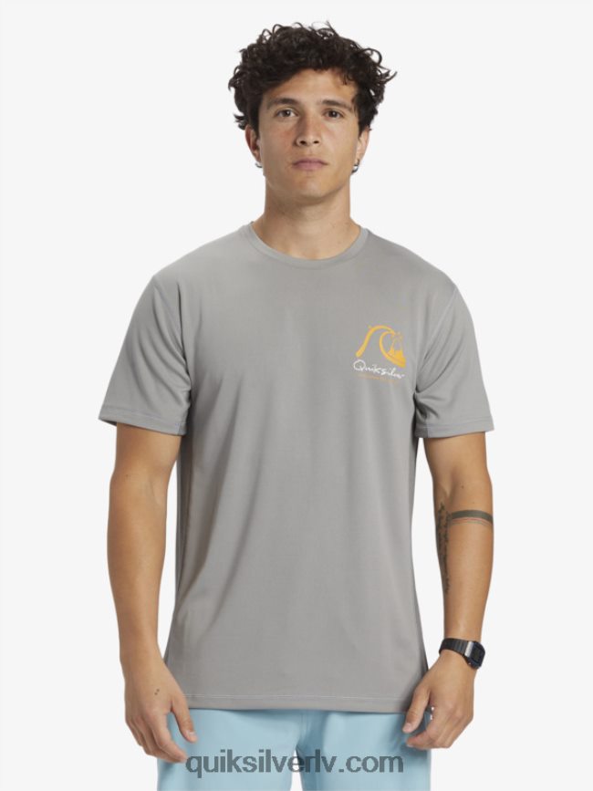 vīriešiem Quiksilver Waterman bamboo check 2 upf 50 sērfošanas tēja ar īsām piedurknēm haizivis 88064R274