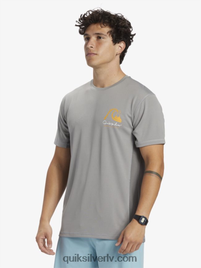 vīriešiem Quiksilver Waterman bamboo check 2 upf 50 sērfošanas tēja ar īsām piedurknēm haizivis 88064R274