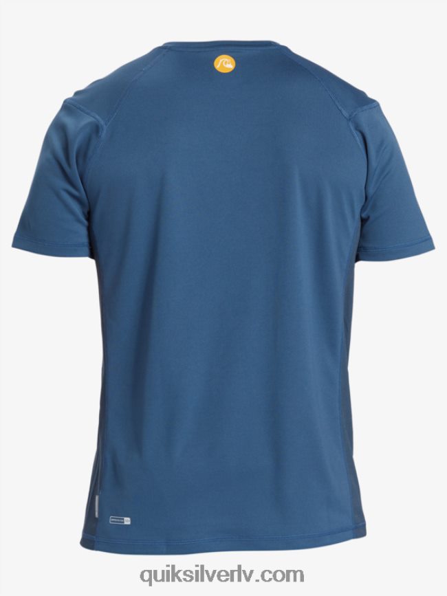 vīriešiem Quiksilver Waterman bamboo check 2 upf 50 sērfošanas tēja ar īsām piedurknēm praporščiks zils 88064R275