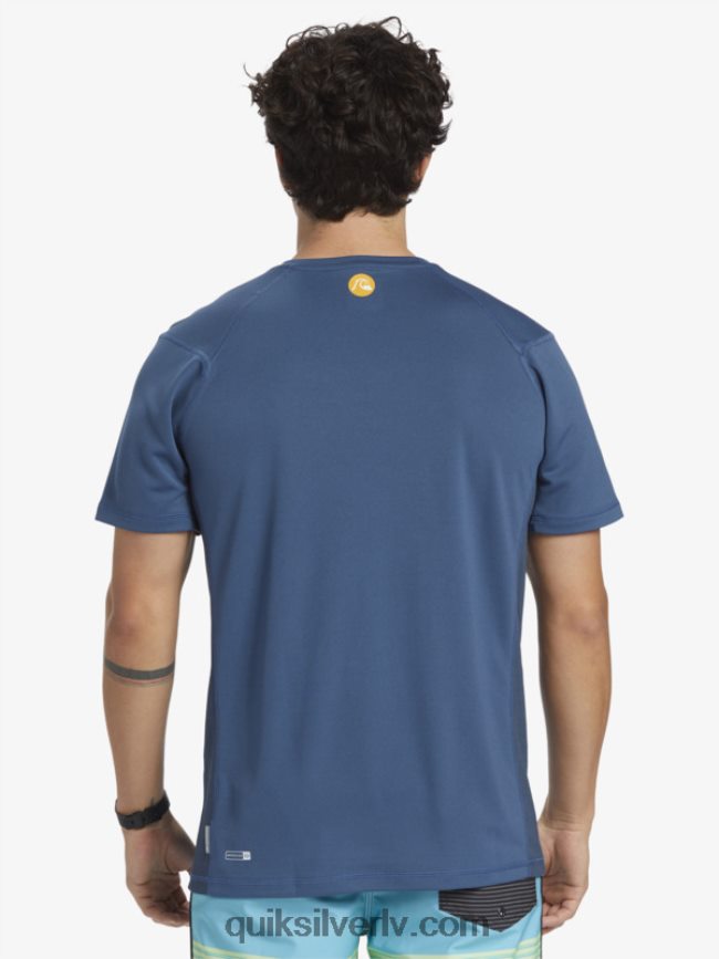 vīriešiem Quiksilver Waterman bamboo check 2 upf 50 sērfošanas tēja ar īsām piedurknēm praporščiks zils 88064R275