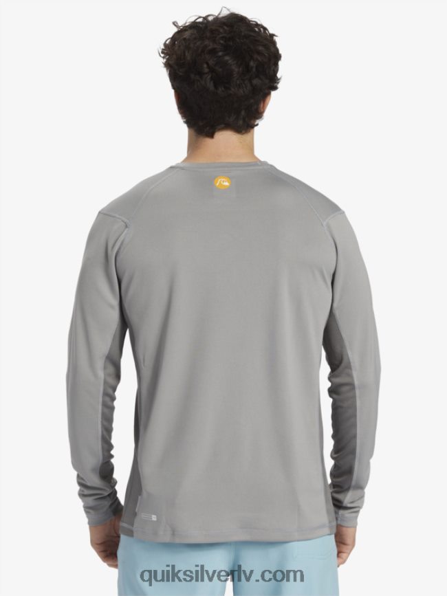 vīriešiem Quiksilver Waterman bambusa čeks 2 upf 50 garām piedurknēm sērfošanas tēja haizivis 88064R258