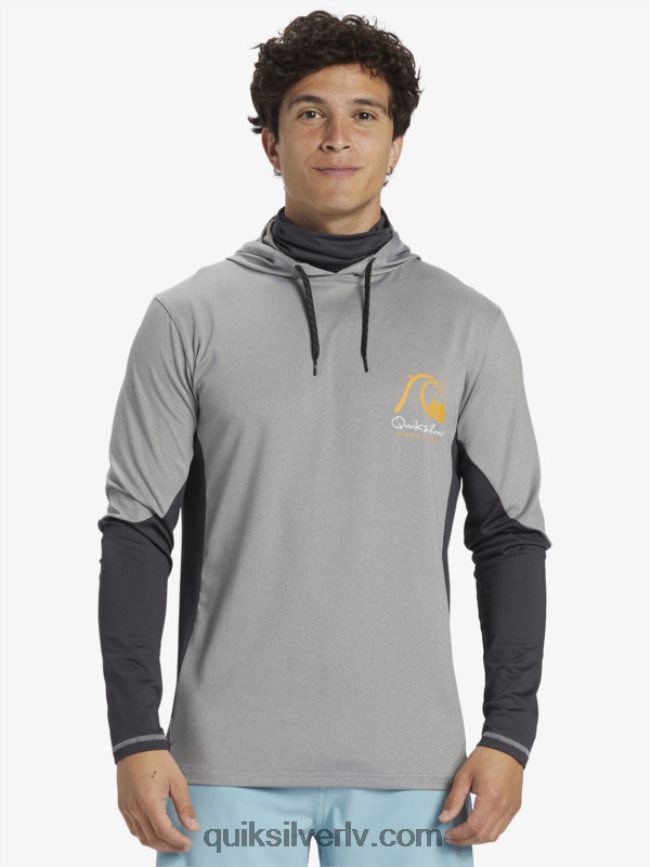vīriešiem Quiksilver Waterman makšķernieka krekls ar kapuci upf 50 garām piedurknēm haizivis 88064R832