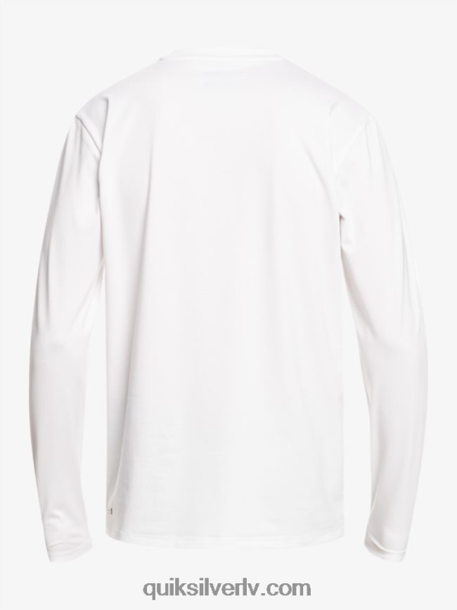 vīriešiem Quiksilver cieta svītra ar garām piedurknēm upf 50 sērfošanas tee balts 88064R839