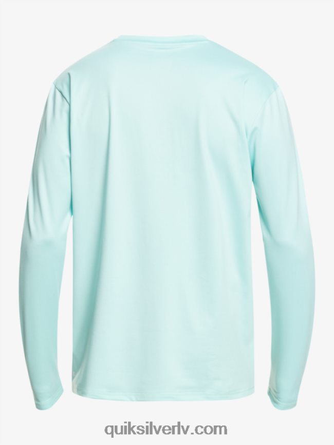 vīriešiem Quiksilver cieta svītra ar garām piedurknēm upf 50 sērfošanas tee eņģelis zils 88064R846