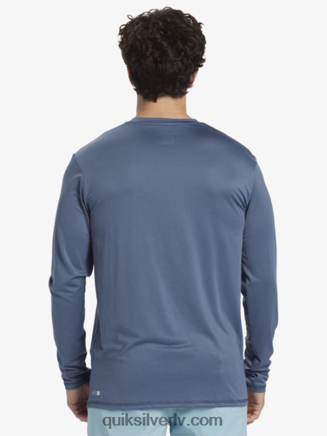 vīriešiem Quiksilver cieta svītra ar garām piedurknēm upf 50 sērfošanas tee jūra 88064R844