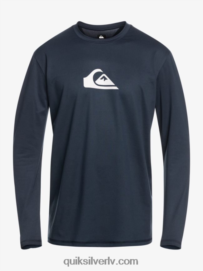 vīriešiem Quiksilver cieta svītra ar garām piedurknēm upf 50 sērfošanas tee jūras žakete 88064R842