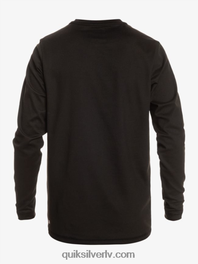 vīriešiem Quiksilver cieta svītra ar garām piedurknēm upf 50 sērfošanas tee melns 88064R841