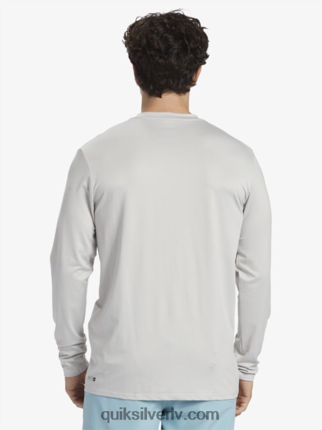 vīriešiem Quiksilver cieta svītra ar garām piedurknēm upf 50 sērfošanas tee pelēka violeta 88064R840