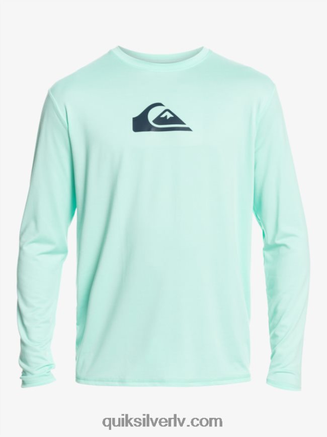 vīriešiem Quiksilver cieta svītra ar garām piedurknēm upf 50 sērfošanas tee pludmales stikls 88064R845