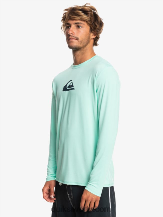 vīriešiem Quiksilver cieta svītra ar garām piedurknēm upf 50 sērfošanas tee pludmales stikls 88064R845