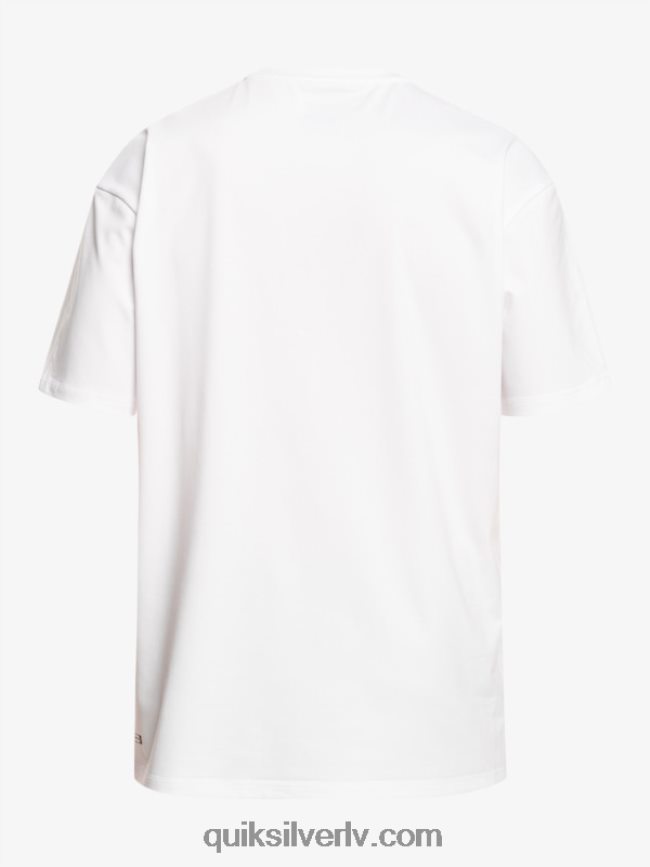 vīriešiem Quiksilver cieta svītra ar īsām piedurknēm upf 50 sērfošanas tēja balts 88064R881