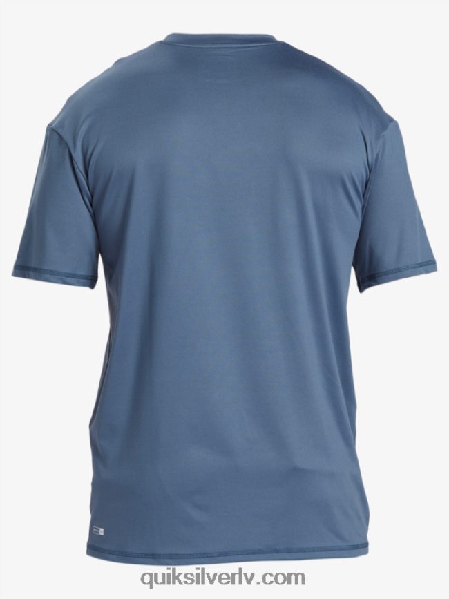 vīriešiem Quiksilver cieta svītra ar īsām piedurknēm upf 50 sērfošanas tēja jūra 88064R888